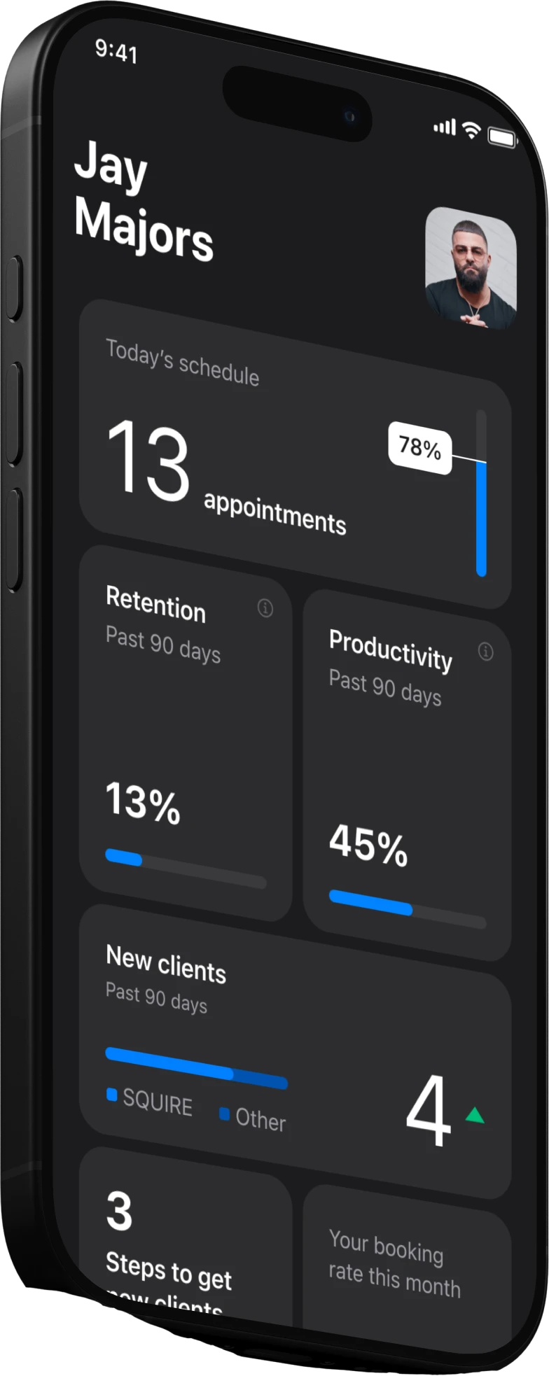 SQUIRE Commander app home screen on an iPhone