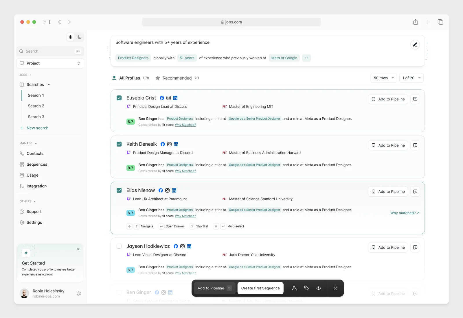 Jobs portal design