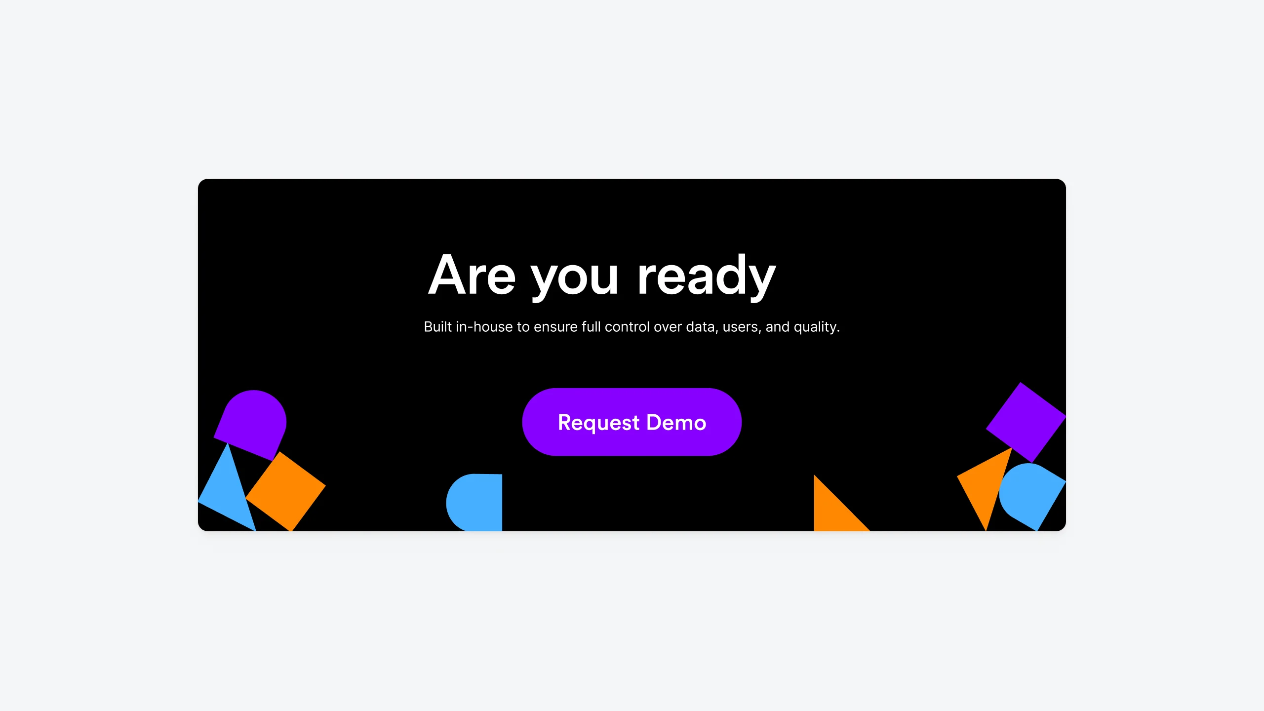Closing call to action with one Request demo button